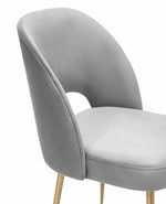 Swell Light Grey Velvet/Gold Meta Side Chair