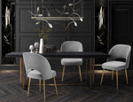 Swell Light Grey Velvet/Gold Meta Side Chair