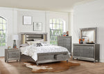 Tamsin Silver-Grey Metallic Cal King Bed (Oversized)