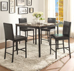 Tempe Black Metal Counter Height Table w/ Marble Top