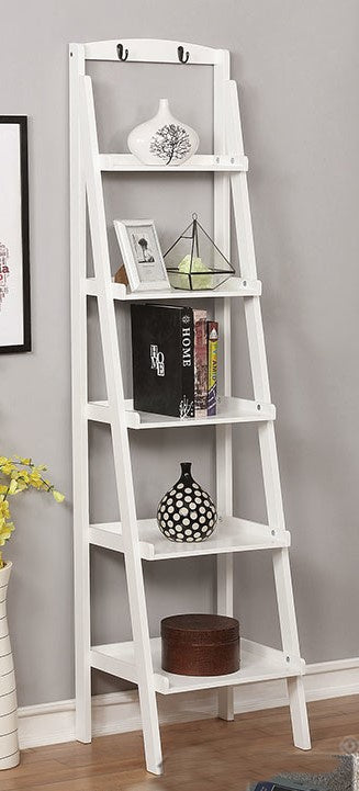 Theron White Wood 5-Tier Ladder Shelf