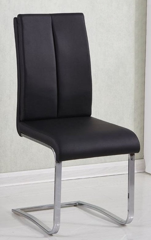 Tristen 2 Black Faux Leather Side Chairs