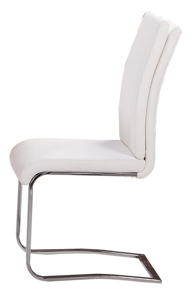 Tristen 2 White Faux Leather Side Chairs