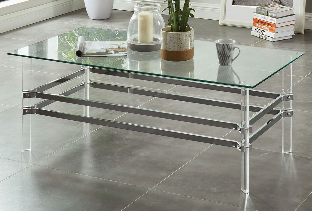 Trofa Clear Glass/Acrylic Coffee Table