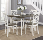 Troy 5-Pc Antique White/Cherry Wood Dinette Set