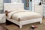 Velen White Leatherette Padded Twin Bed