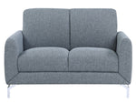 Venture Blue Textured Fabric Loveseat