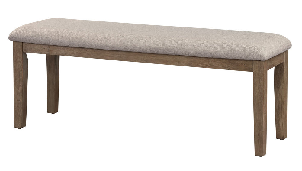 Armhurst Brown Wood/Gray Fabric Dining Bench