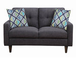 Watsonville Grey Linen-Like Fabric Loveseat