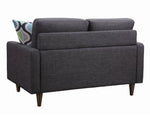 Watsonville Grey Linen-Like Fabric Loveseat