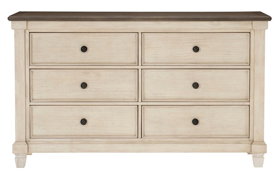 Weaver Antique White Wood 6-Drawer Dresser