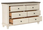 Weaver Antique White Wood 6-Drawer Dresser