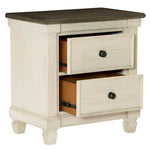 Weaver Antique White Wood 2-Drawer Nightstand