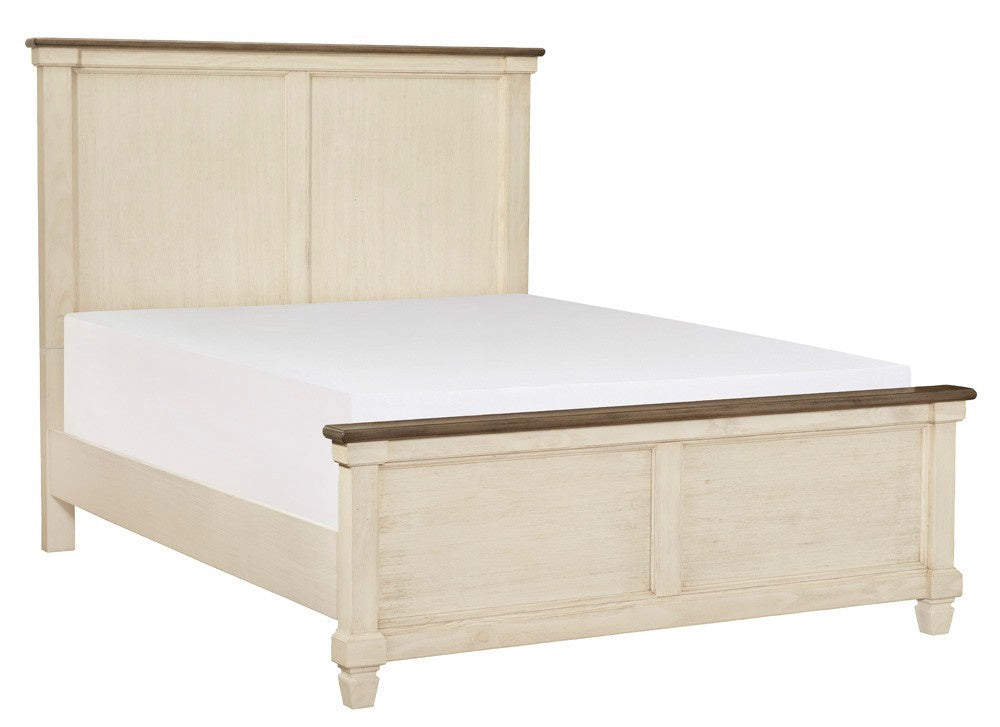 Weaver Antique White Wood Queen Bed