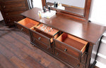 Wells Dark Cherry Wood Dresser w/Hidden Drawer