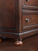 Wells Dark Cherry Wood Dresser w/Hidden Drawer