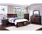 Wells Dark Cherry Wood King Bed with Storage