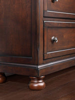 Wells Dark Cherry Wood Nightstand with USB