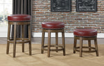 Westby 2 Red Faux Leather/Brown Wood Bar Stools