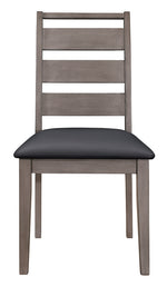 Woodrow 2 Black Vinyl/Gray Wood Side Chairs