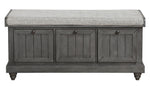 Woodwell Dark Gray Textured Fabric/Wood Bench w/Storage