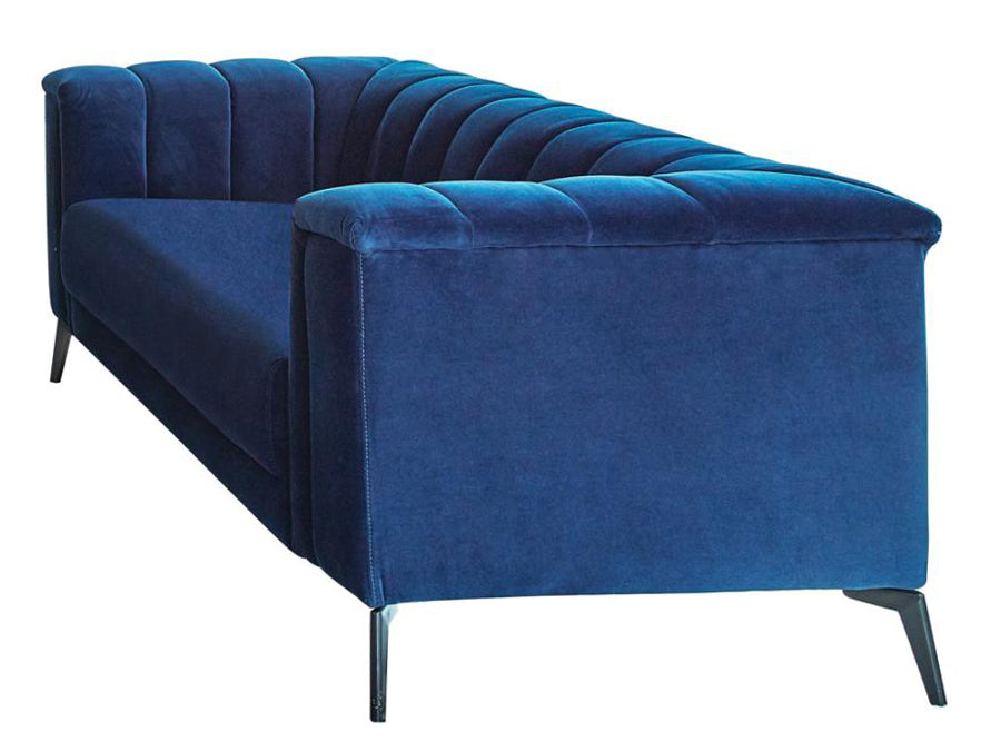 Chalet Contemporary Blue Velvet Loveseat