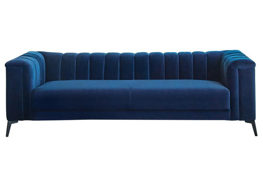 Chalet Contemporary Blue Velvet Sofa (Oversized)