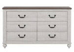 Stillwood Ash Brown/Vintage Linen Wood 6-Drawer Dresser