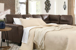 Navi 2-Pc Chestnut Faux Leather RAF Sectional with Sleeper (Oversized)