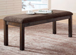 Brinley Ash Brown Fabric/Walnut Dining Bench