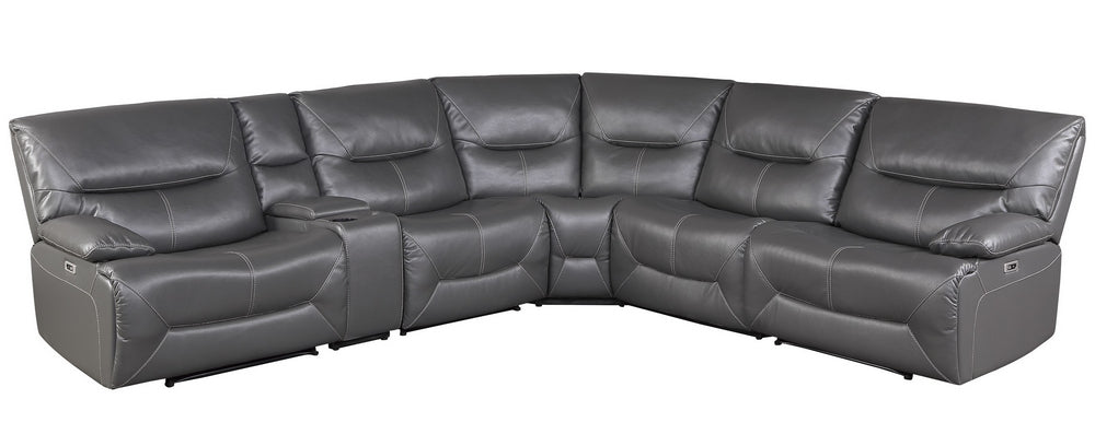 Dyersburg 6-Pc Gray Power Recliner Sectional Sofa