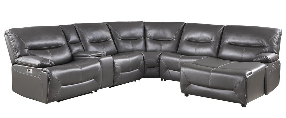 Dyersburg 6-Pc Gray RAF Power Recliner Sectional Sofa