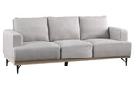 Kester Beige Fabric/Weathered White Wood Sofa