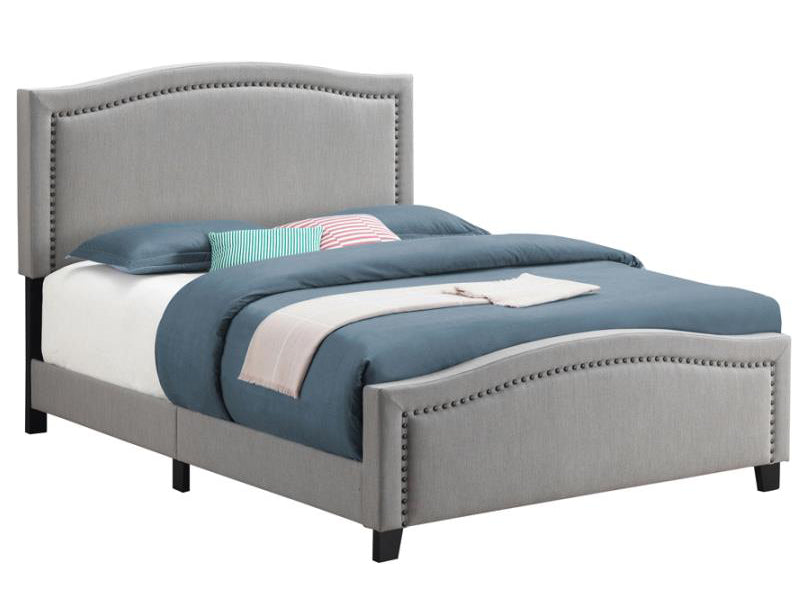 Hamden Mineral Fabric Upholstered Queen Panel Bed