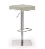 Bari Light Grey Vegan Leather Adjustable Bar Stool