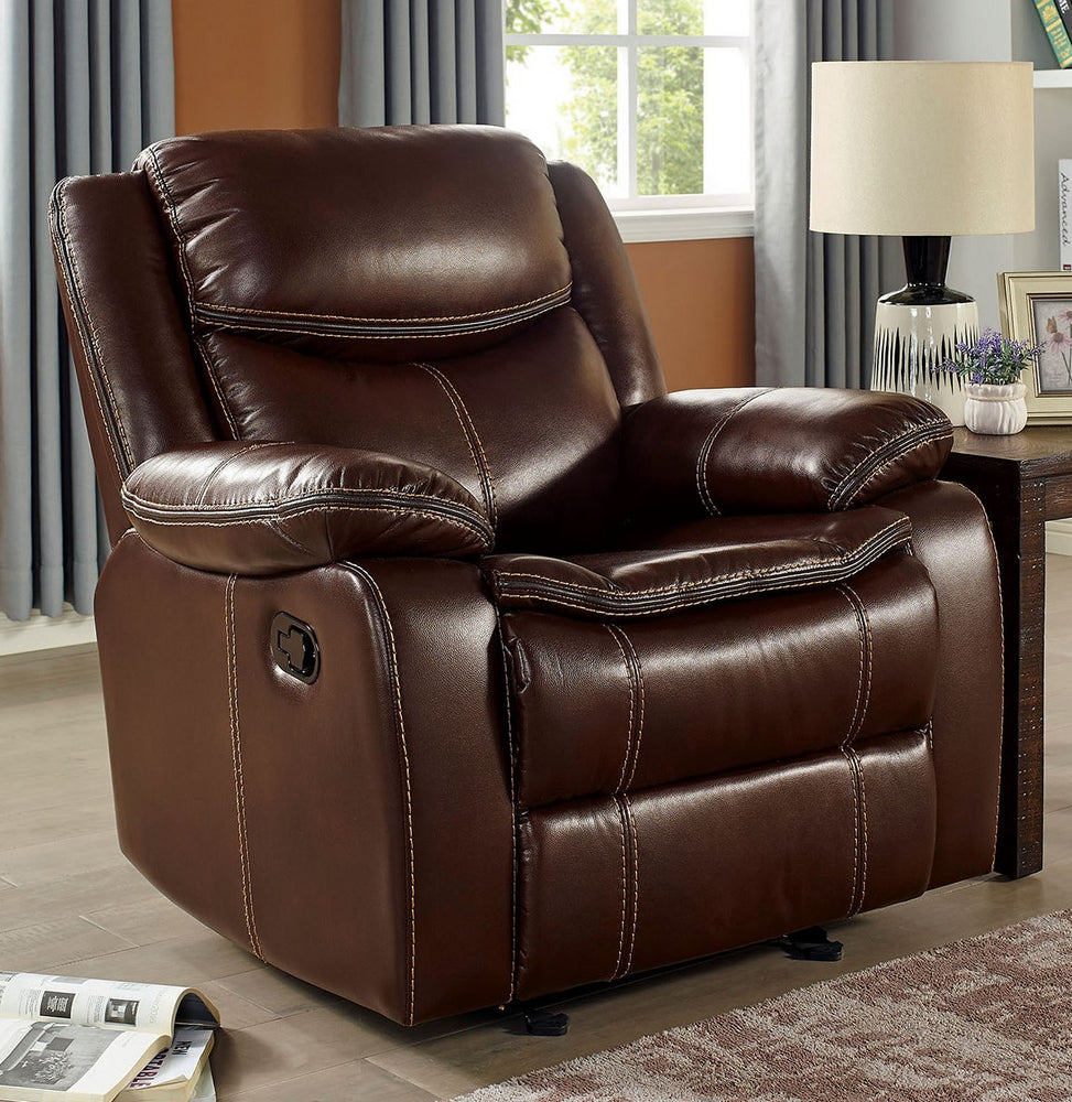 Jeanna Brown Leatherette Manual Recliner