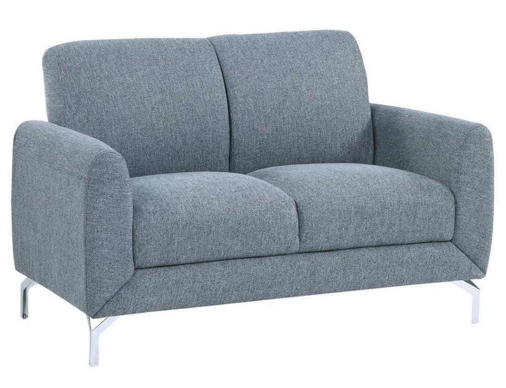 Venture Blue Textured Fabric Loveseat