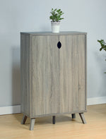 Jaylin Dark Taupe Wood Shoe Cabinet with 5 Shelves