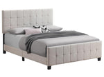 Fairfield Beige Fabric Upholstered King Panel Bed