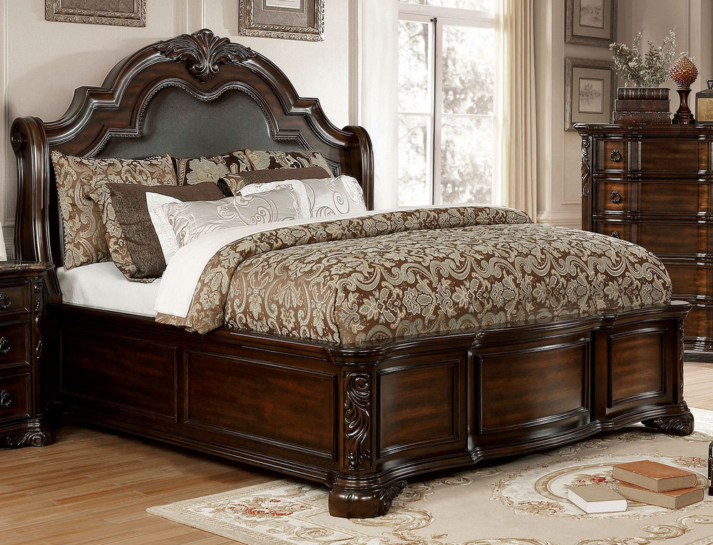 Niketas Brown Cherry Cal King Bed (Oversized)