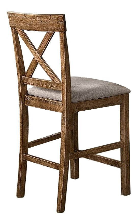 Janet 2 Driftwood Wood Counter Height Chairs