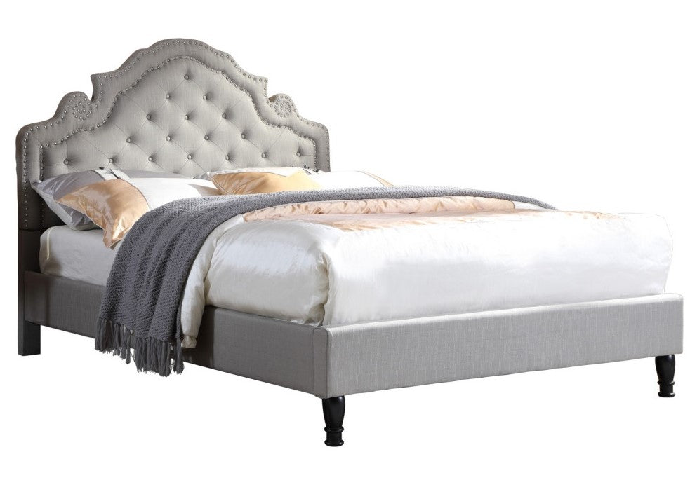 Ilena Gray Fabric Upholstered King Bed