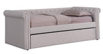 Lyda Beige Fabric Twin Daybed with Trundle