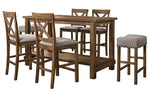 Janet 7-Pc Driftwood Counter Height Table Set