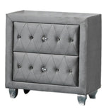 Emma Grey Crushed Velvet Nightstand