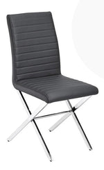 Timber 2 Grey Faux Leather/Chrome Metal Side Chairs