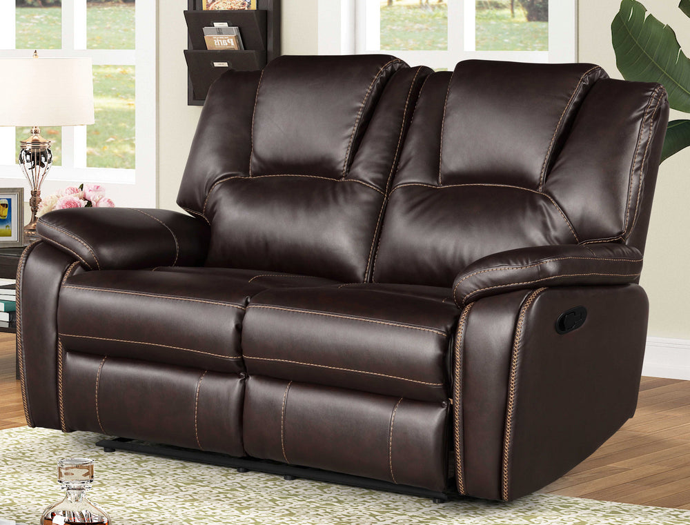 Devorah Dark Brown Manual Recliner Loveseat