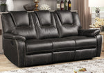 Devorah Gray Leatherette Manual Recliner Sofa