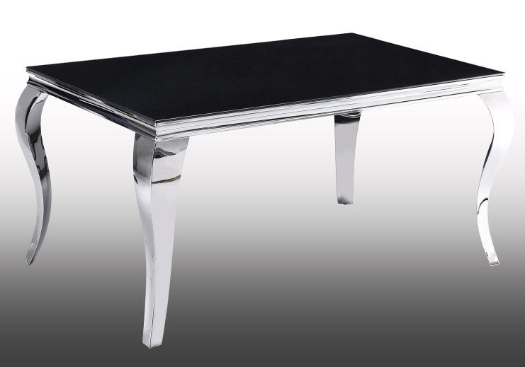 Tristian Smoked Glass/Metal Dining Table