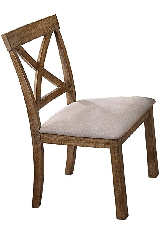 Janet 2 Driftwood Wood/Fabric Side Chairs